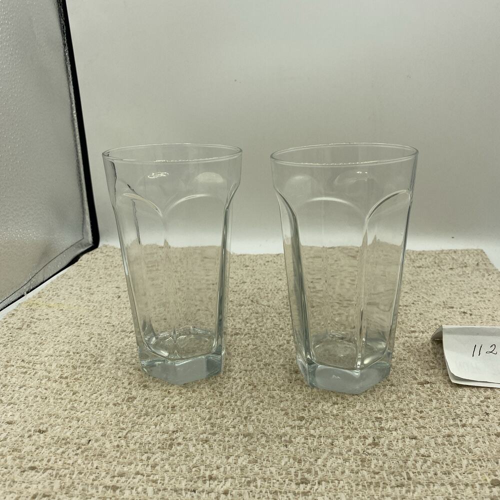 ❇️ANCHOR HOCKING Clear Panel Drinking Glass Set of 2~~6 Inches Tall